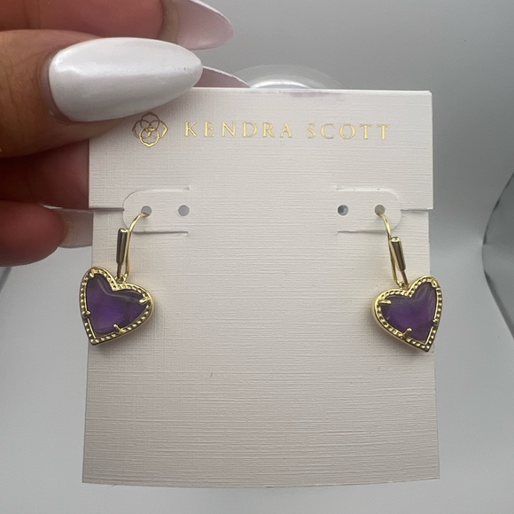 Kendra Scott Jewelry - Kendra Scott Gold and Purple Heart Earrings